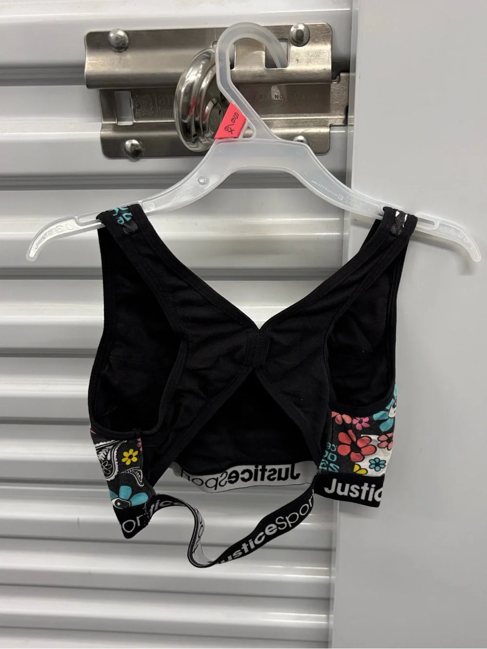Justice Sport Girls' Yellow Daisy & Black Patterned Active Sports Bras - 2-Pack